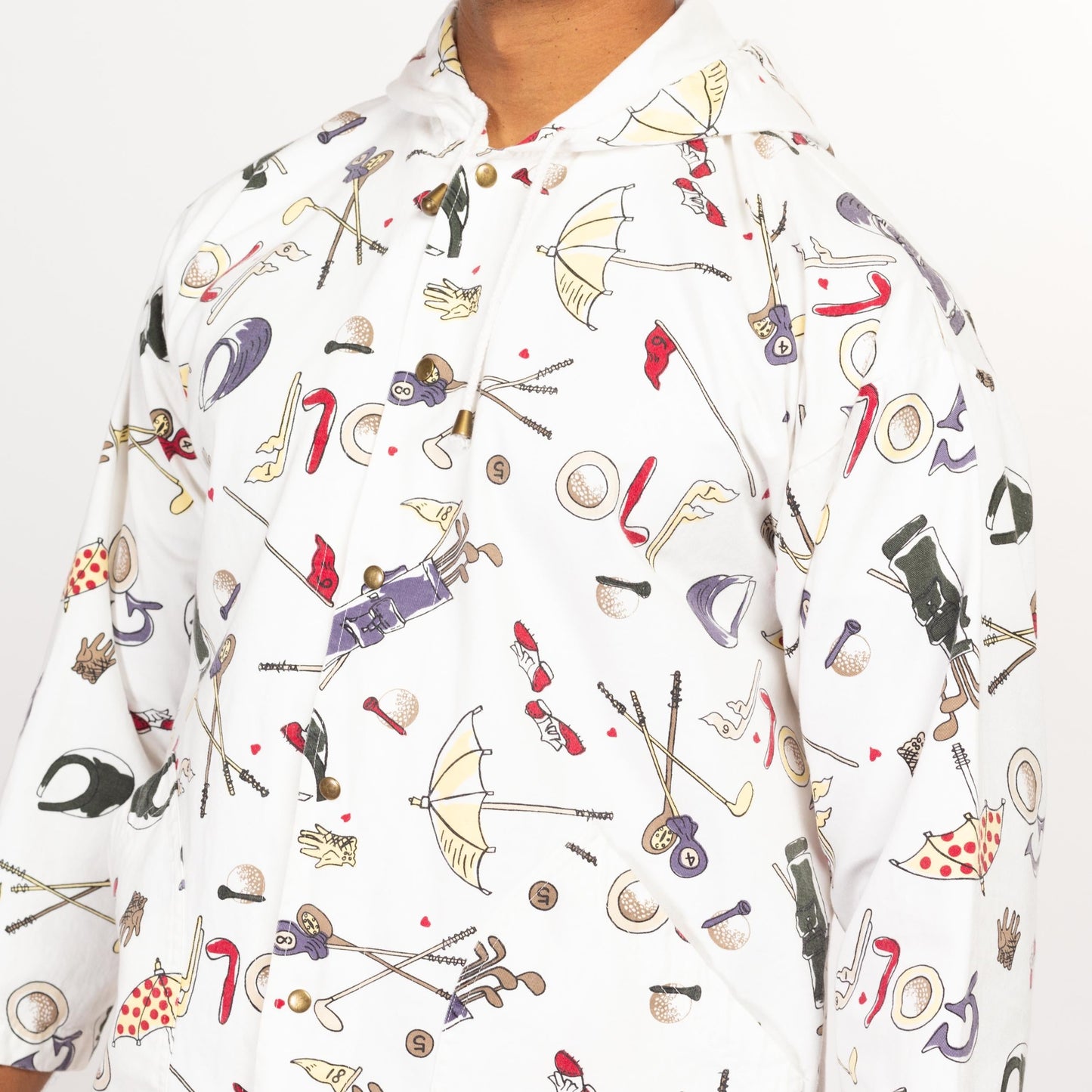 Bodega Vintage 90s Golf All-Over Print Hoodie - Medium