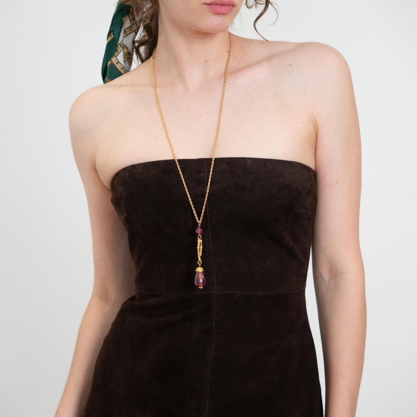 Bodega Vintage Y2K Elie Tahari Brown Suede Strapless Mini Dress - Size 6