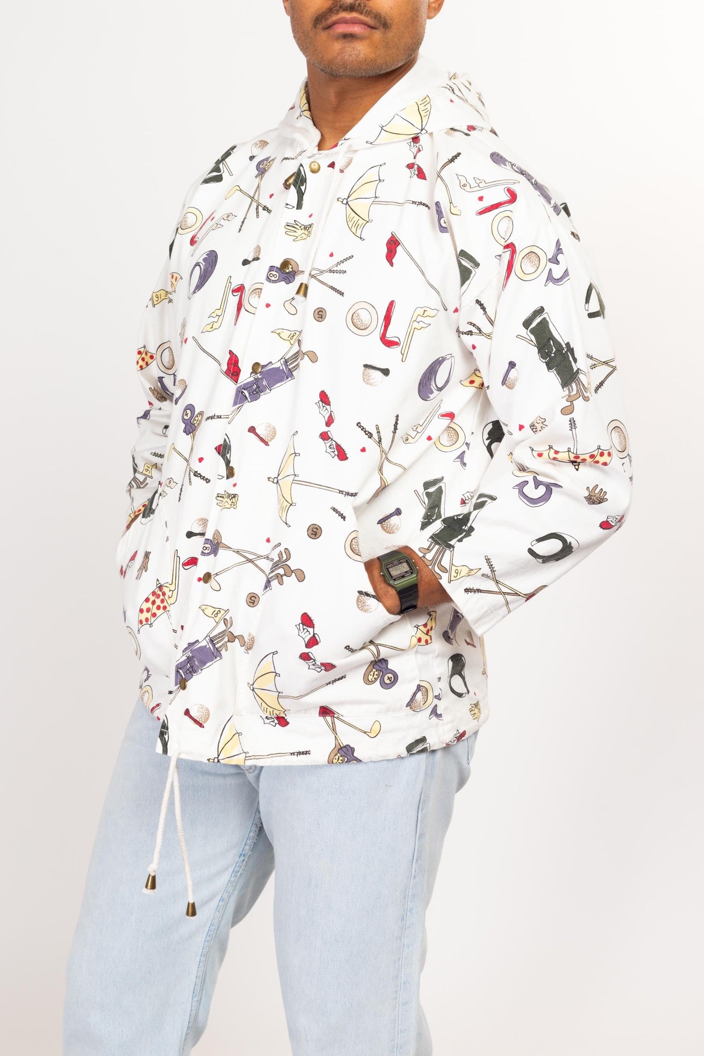Bodega Vintage 90s Golf All-Over Print Hoodie - Medium