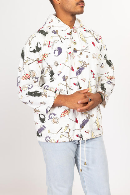 Bodega Vintage 90s Golf All-Over Print Hoodie - Medium