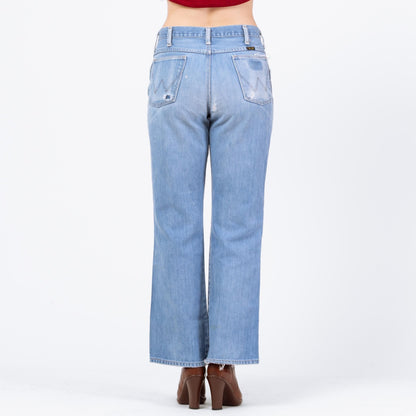 Bodega Vintage 70s Wrangler Flared Unisex Jeans - 31x30 Light Wash Denim