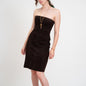 Bodega Vintage Y2K Elie Tahari Brown Suede Strapless Mini Dress - Size 6