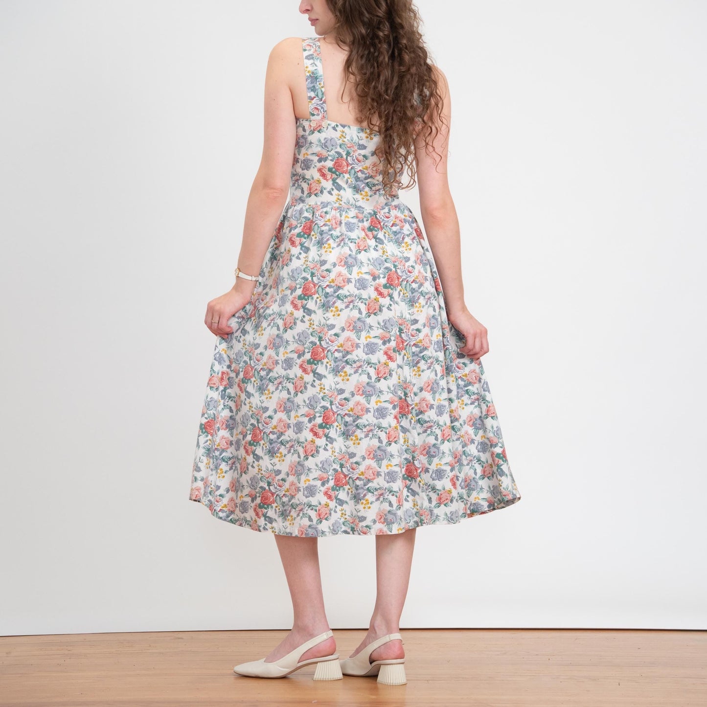 Bodega Vintage 80s Floral Cotton Fit & Flare Sundress - Small