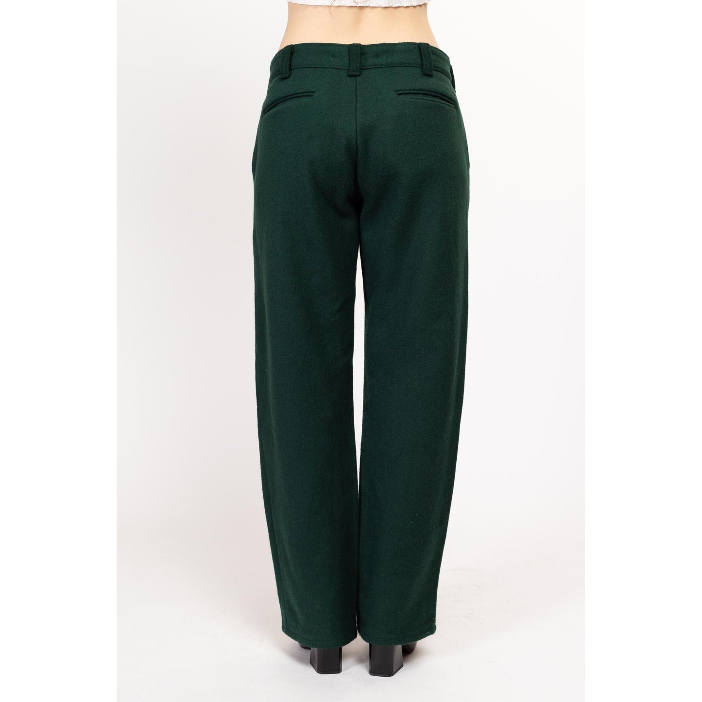 Bodega Vintage 32x31 Forest Green Wool Trousers – Unisex High Waist