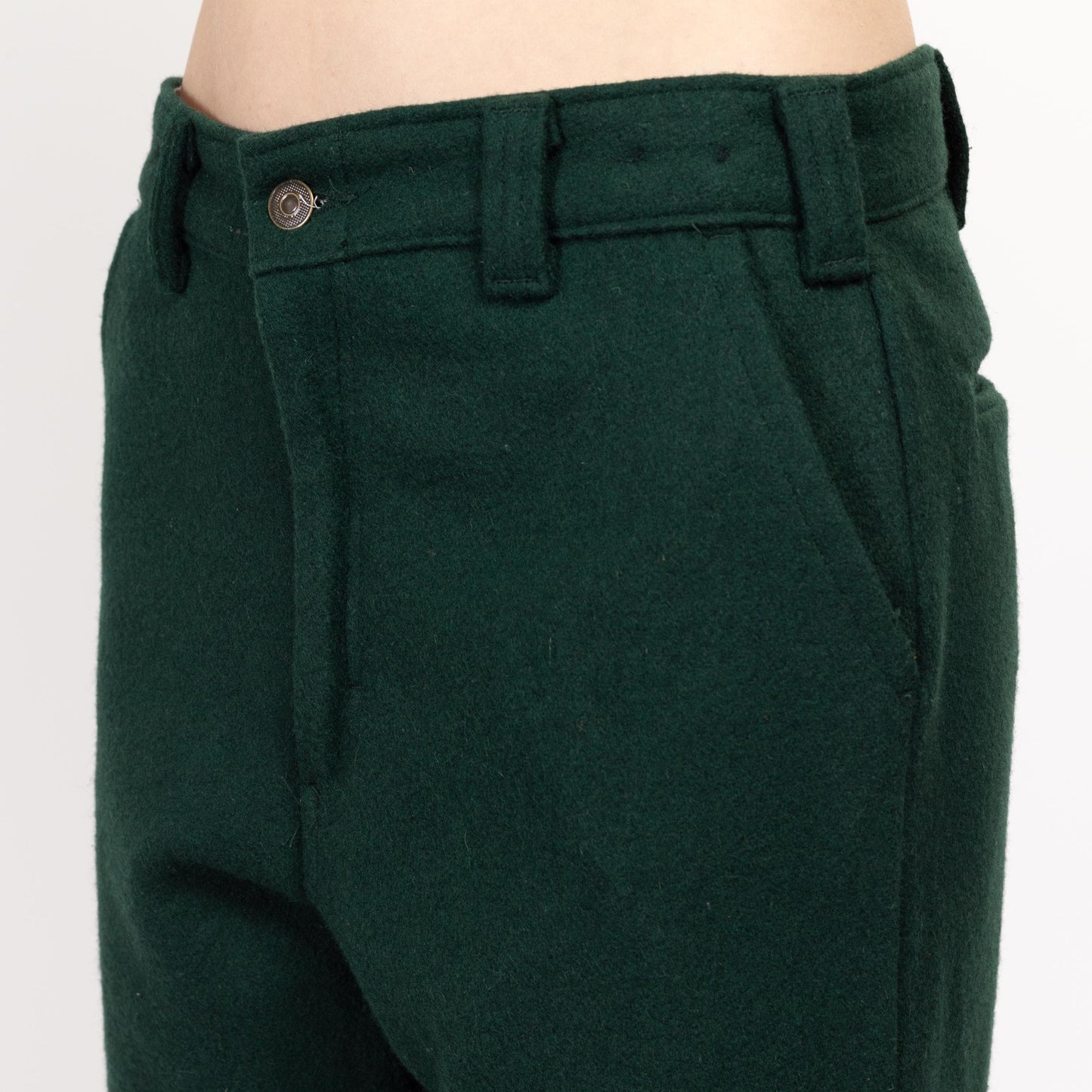 Bodega Vintage 32x31 Forest Green Wool Trousers – Unisex High Waist