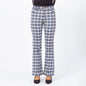 Bodega Vintage 1970s Blue Plaid Knit Flared Trousers - Unisex XS/Small