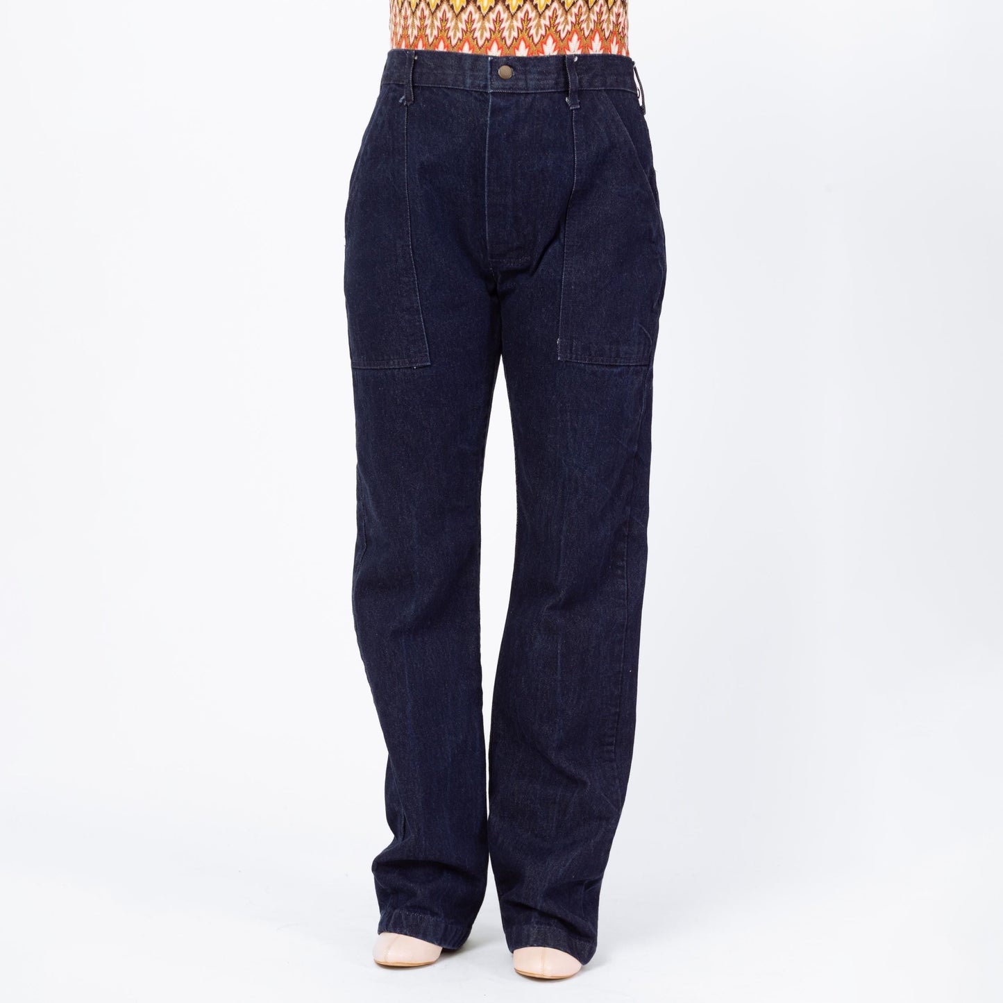 Bodega Vintage 70s/80s Dark Wash Camp Pocket Unisex Jeans - 33x34