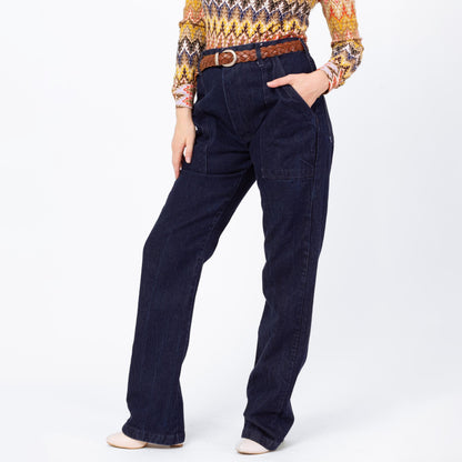 Bodega Vintage 70s/80s Dark Wash Camp Pocket Unisex Jeans - 33x34