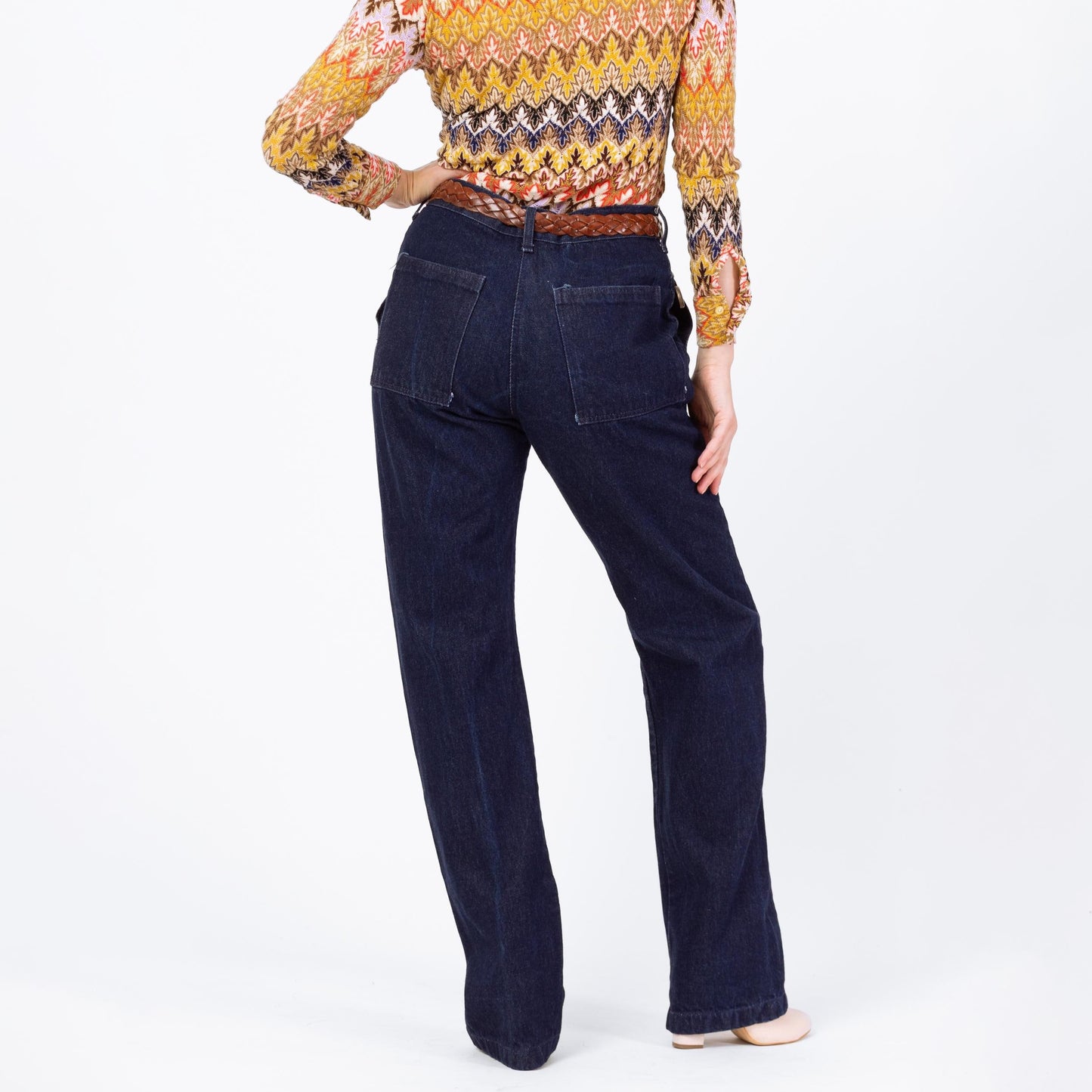 Bodega Vintage 70s/80s Dark Wash Camp Pocket Unisex Jeans - 33x34