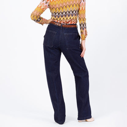Bodega Vintage 70s/80s Dark Wash Camp Pocket Unisex Jeans - 33x34