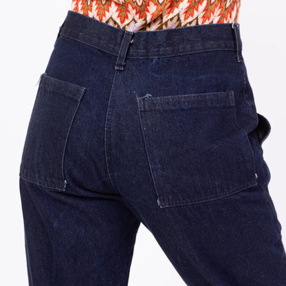 Bodega Vintage 70s/80s Dark Wash Camp Pocket Unisex Jeans - 33x34