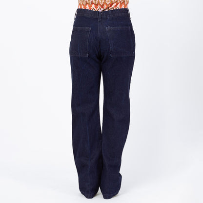 Bodega Vintage 70s/80s Dark Wash Camp Pocket Unisex Jeans - 33x34