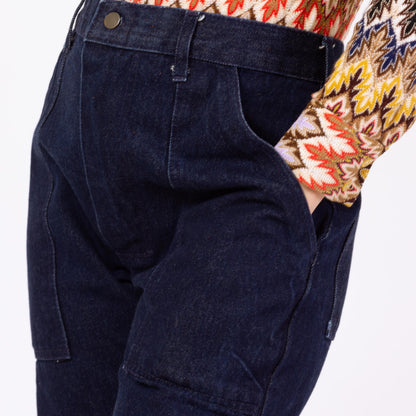 Bodega Vintage 70s/80s Dark Wash Camp Pocket Unisex Jeans - 33x34