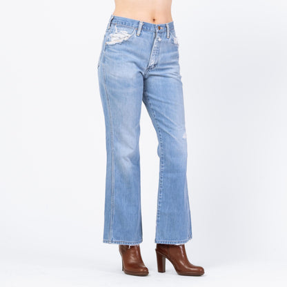 Bodega Vintage 70s Wrangler Flared Unisex Jeans - 31x30 Light Wash Denim
