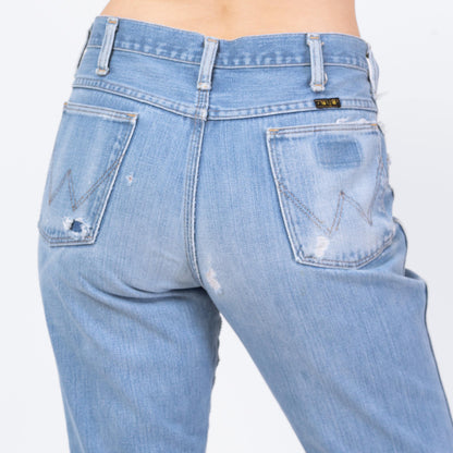 Bodega Vintage 70s Wrangler Flared Unisex Jeans - 31x30 Light Wash Denim