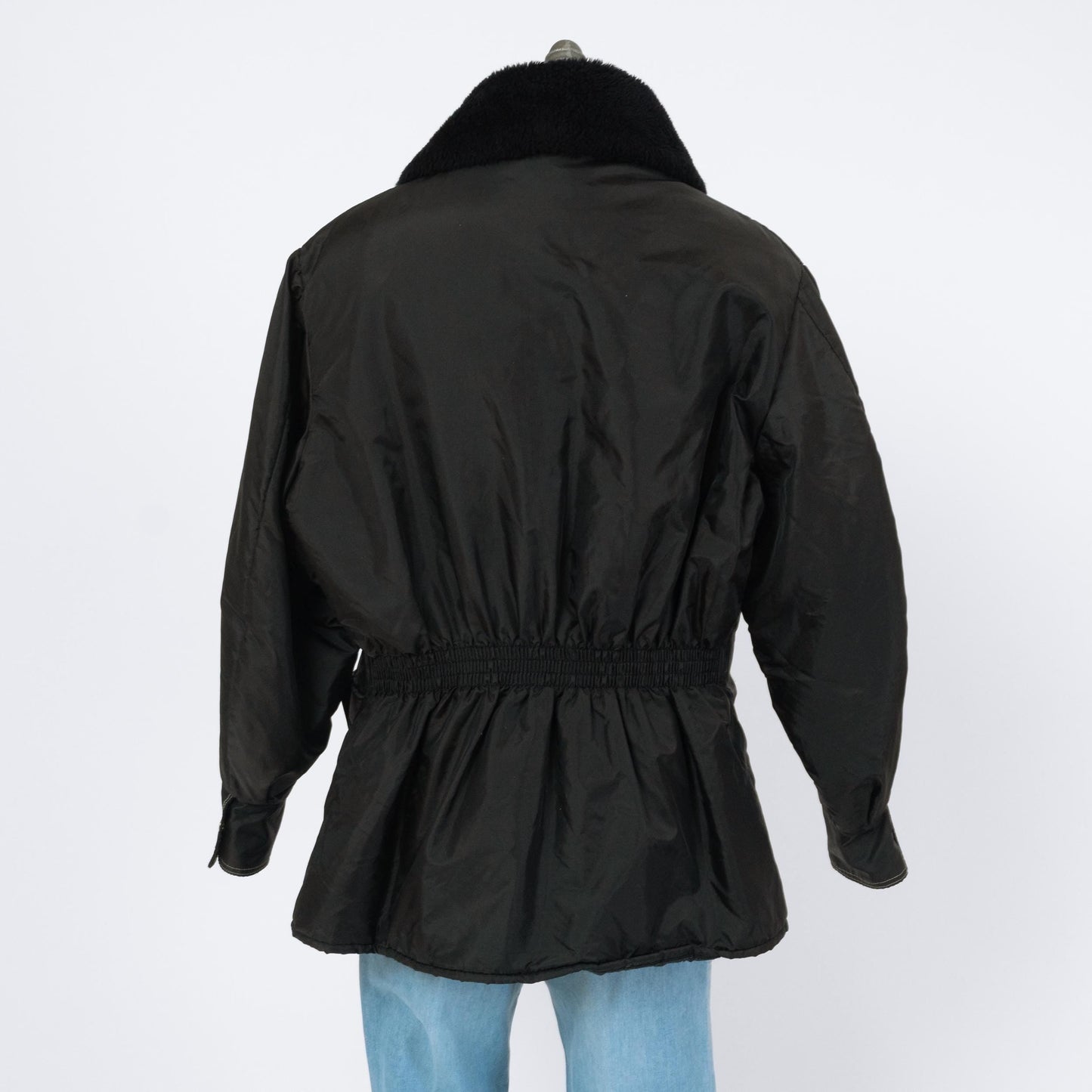 Bodega Vintage 70s Black Plush Collar Snow Jacket - Extra Large