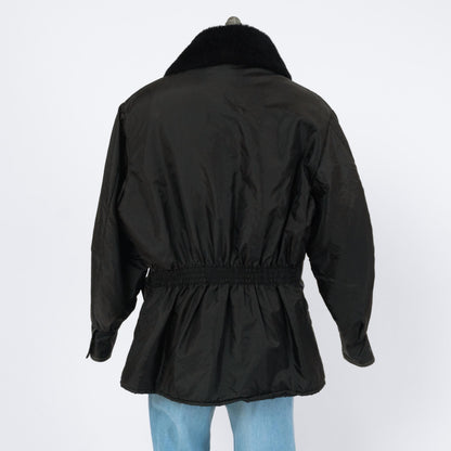 Bodega Vintage 70s Black Plush Collar Snow Jacket - Extra Large