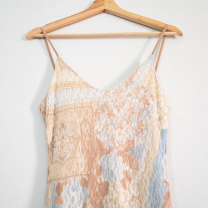 Bodega Vintage Y2K Floral Mesh Hanky Hem Fairy Dress - Small
