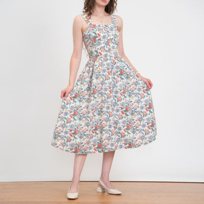 Bodega Vintage 80s Floral Cotton Fit & Flare Sundress - Small